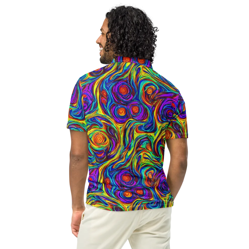 Technicolor Tempest on Men's Slim Fit Polo Shirt — Back