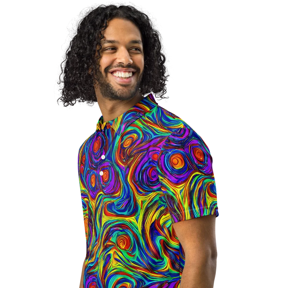 Technicolor Tempest on Men's Slim Fit Polo Shirt — Left Front