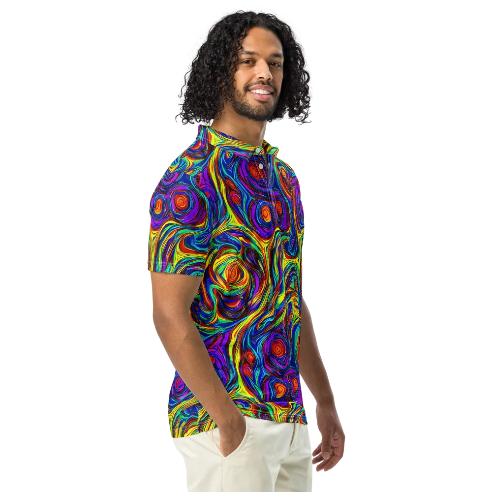 Technicolor Tempest on Men's Slim Fit Polo Shirt — Right Front