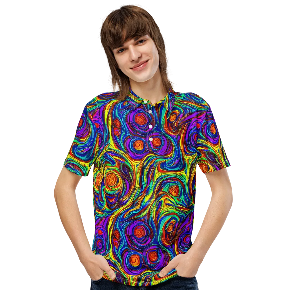 Technicolor Tempest on Men's Slim Fit Polo Shirt — Front
