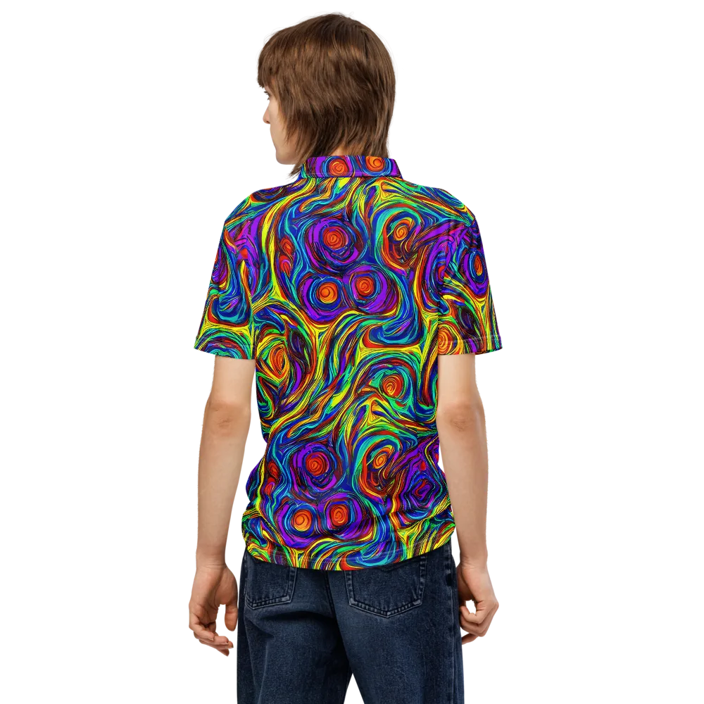 Technicolor Tempest on Men's Slim Fit Polo Shirt — Back