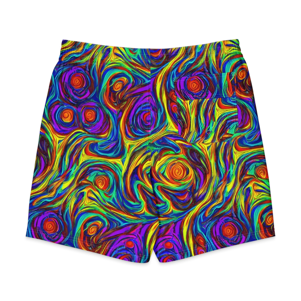 Technicolor Tempest on Men's Board Shorts — Back