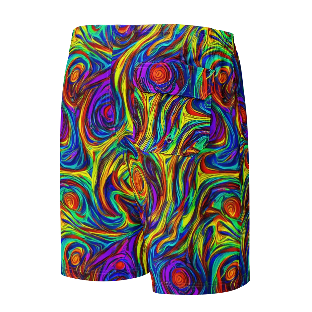 Technicolor Tempest on Men's Board Shorts — Back