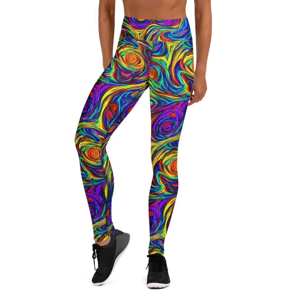 Technicolor Tempest on Yoga Leggings — Front