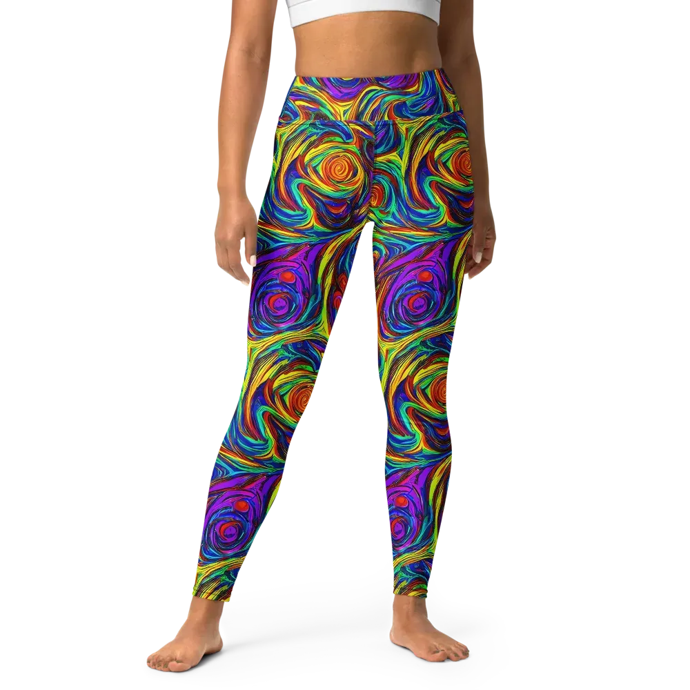 Technicolor Tempest on Yoga Leggings — Front