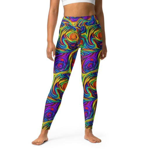 Technicolor Tempest on a Yoga Leggings