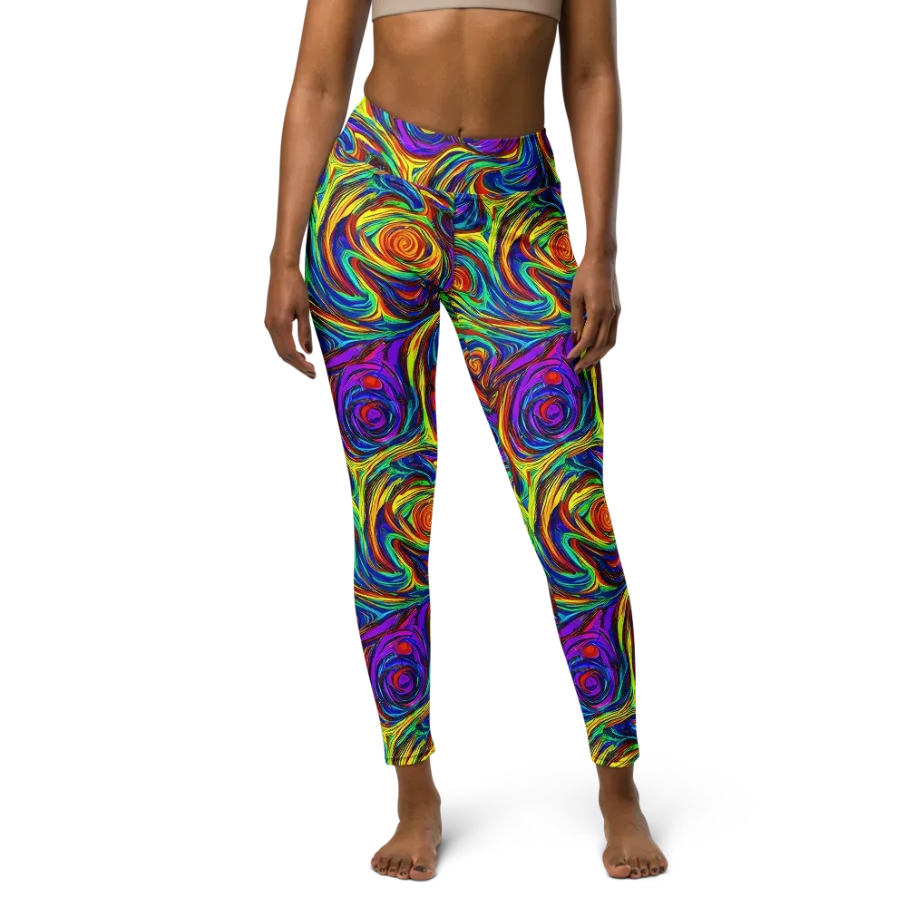 Technicolor Tempest on Yoga Leggings — Front
