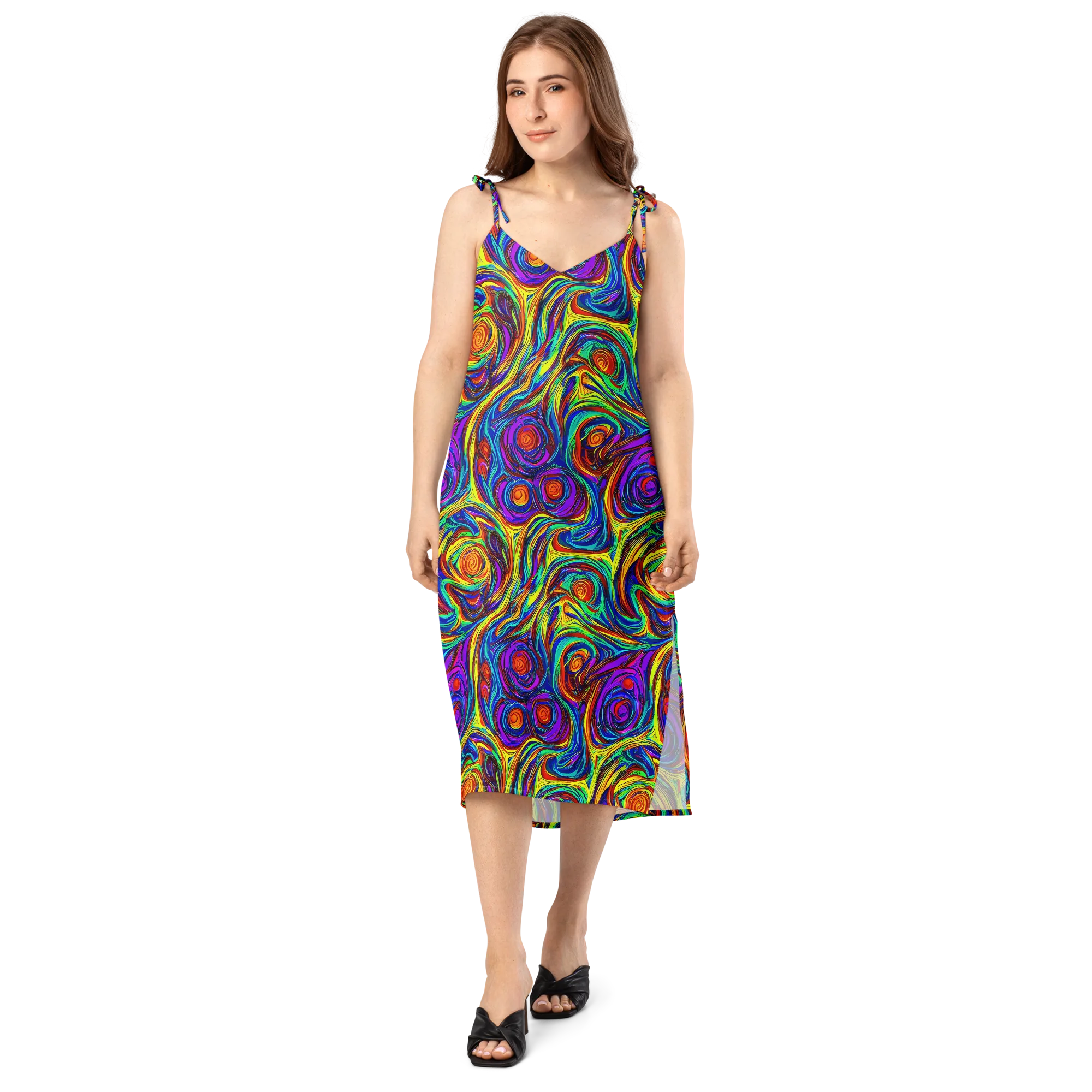 Technicolor Tempest on Slip Dress — Front