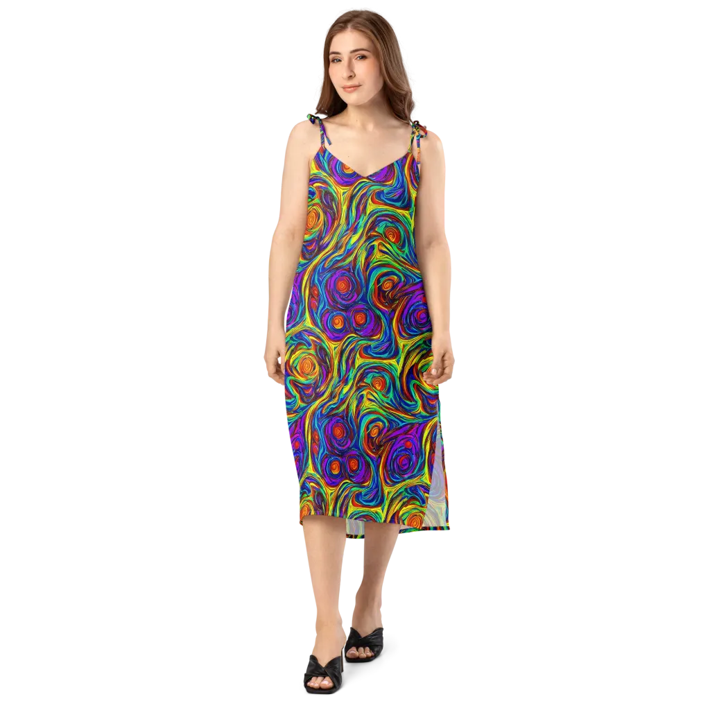 Technicolor Tempest on Slip Dress — Front