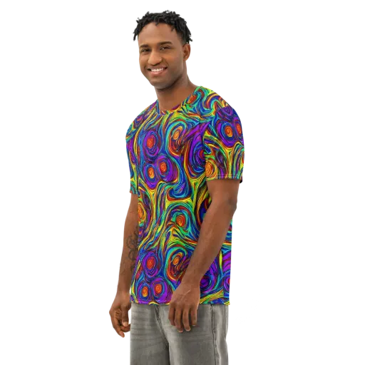 Technicolor Tempest on a Men's Cotton Crew Neck T-Shirt