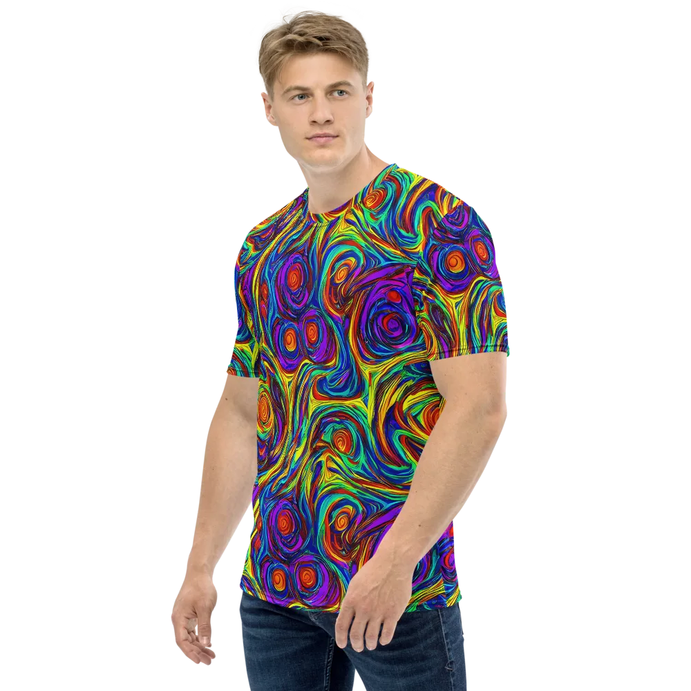 Technicolor Tempest on Men's Crew Neck T-Shirt — Left