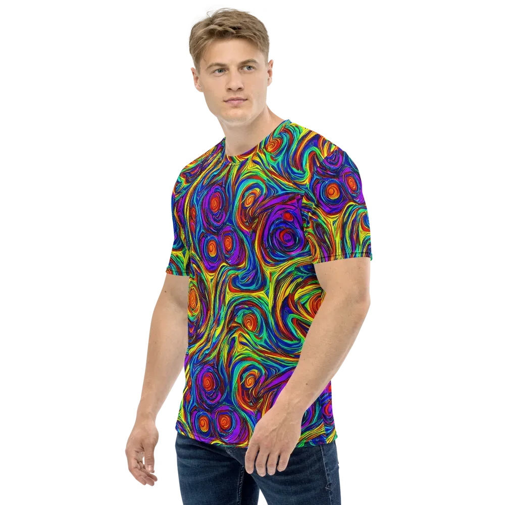 Technicolor Tempest on Men's Crew Neck T-Shirt — Left