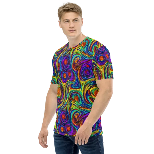 Technicolor Tempest on a Men's Crew Neck T-Shirt