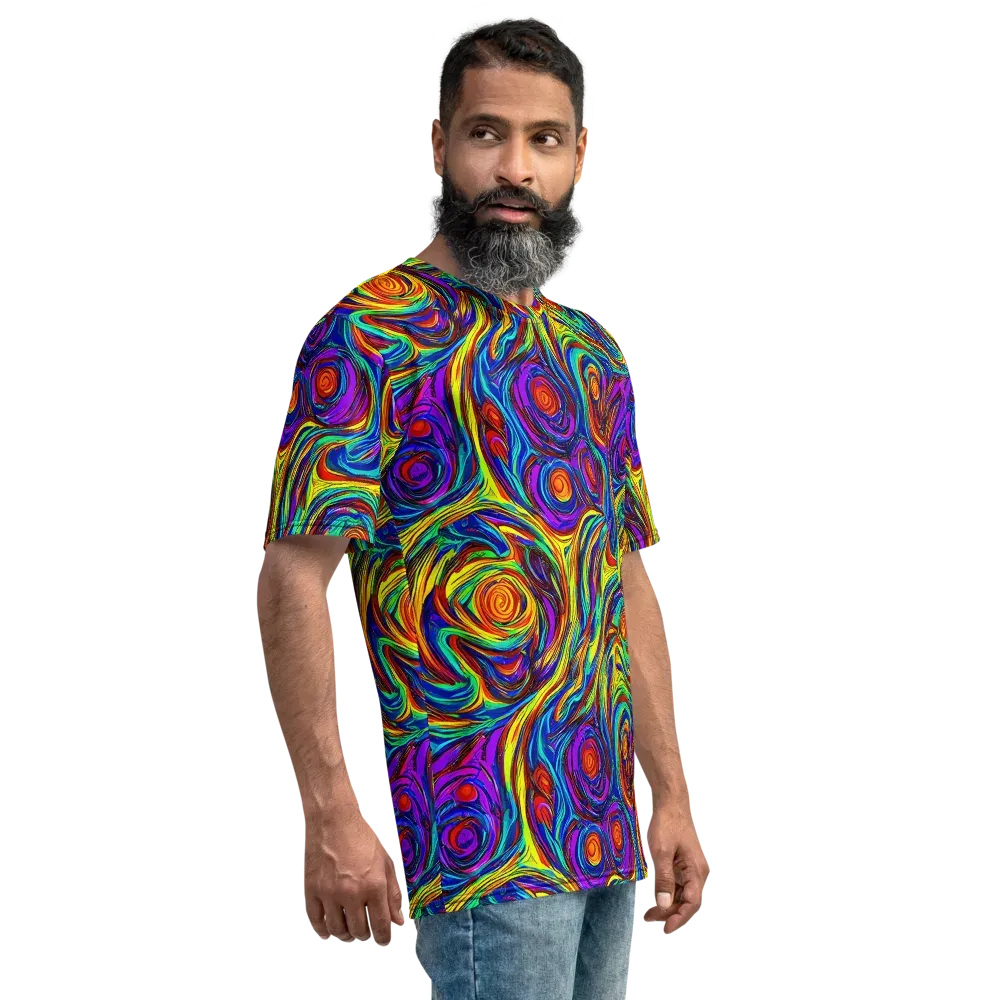 Technicolor Tempest on Men's Crew Neck T-Shirt — Right