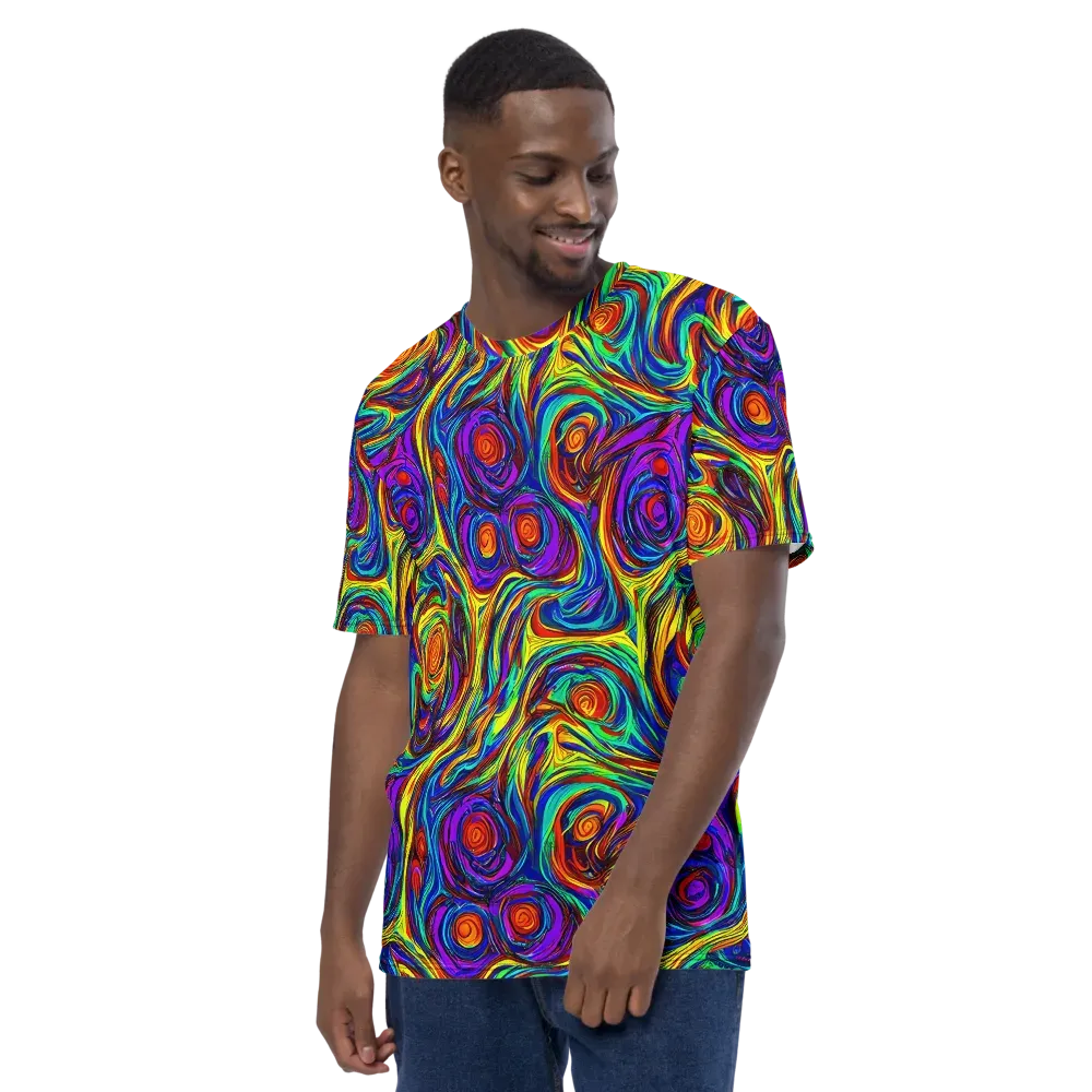 Technicolor Tempest on Men's Crew Neck T-Shirt — Left