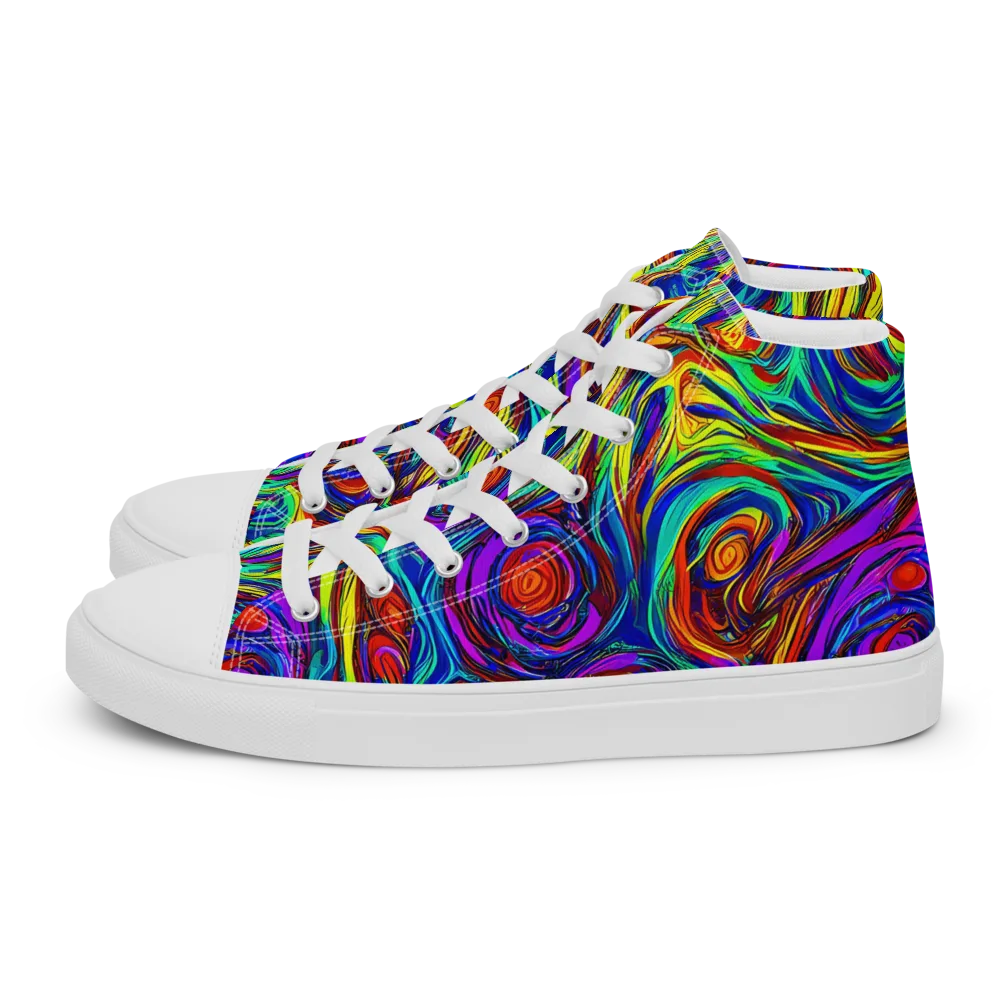 Technicolor Tempest on Men's High Top Canvas Shoes — Left