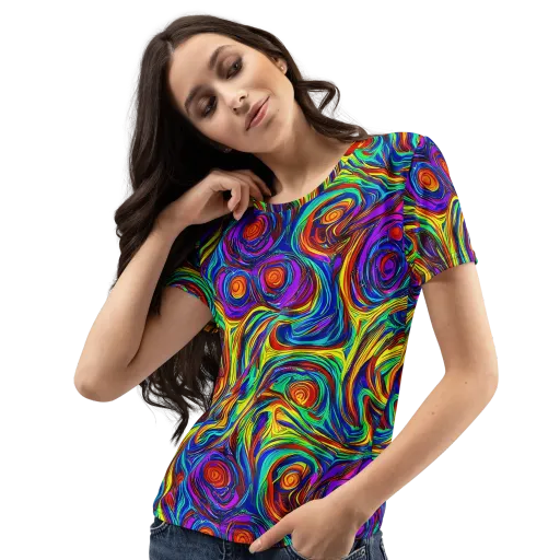 Technicolor Tempest on a Women's Crew Neck T-Shirt