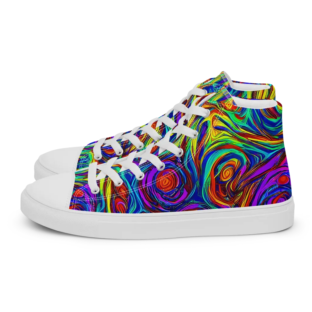 Technicolor Tempest on Women's High Top Canvas Shoes — Left