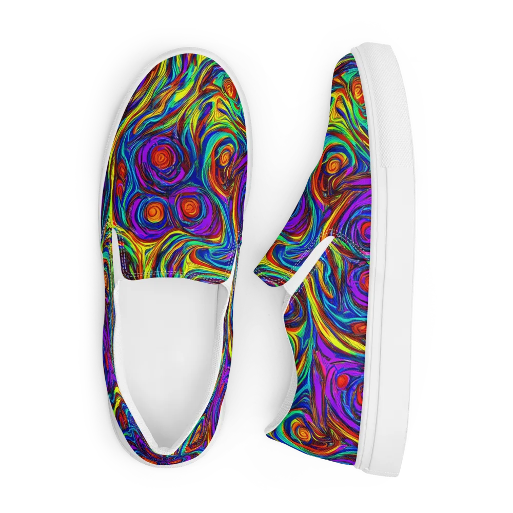 Technicolor Tempest on Men's Slip-On Canvas Shoes — Front