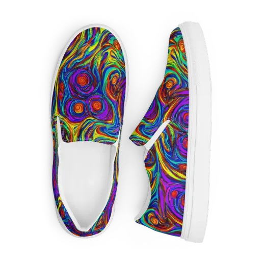 Technicolor Tempest on a Men's Slip-On Canvas Shoes