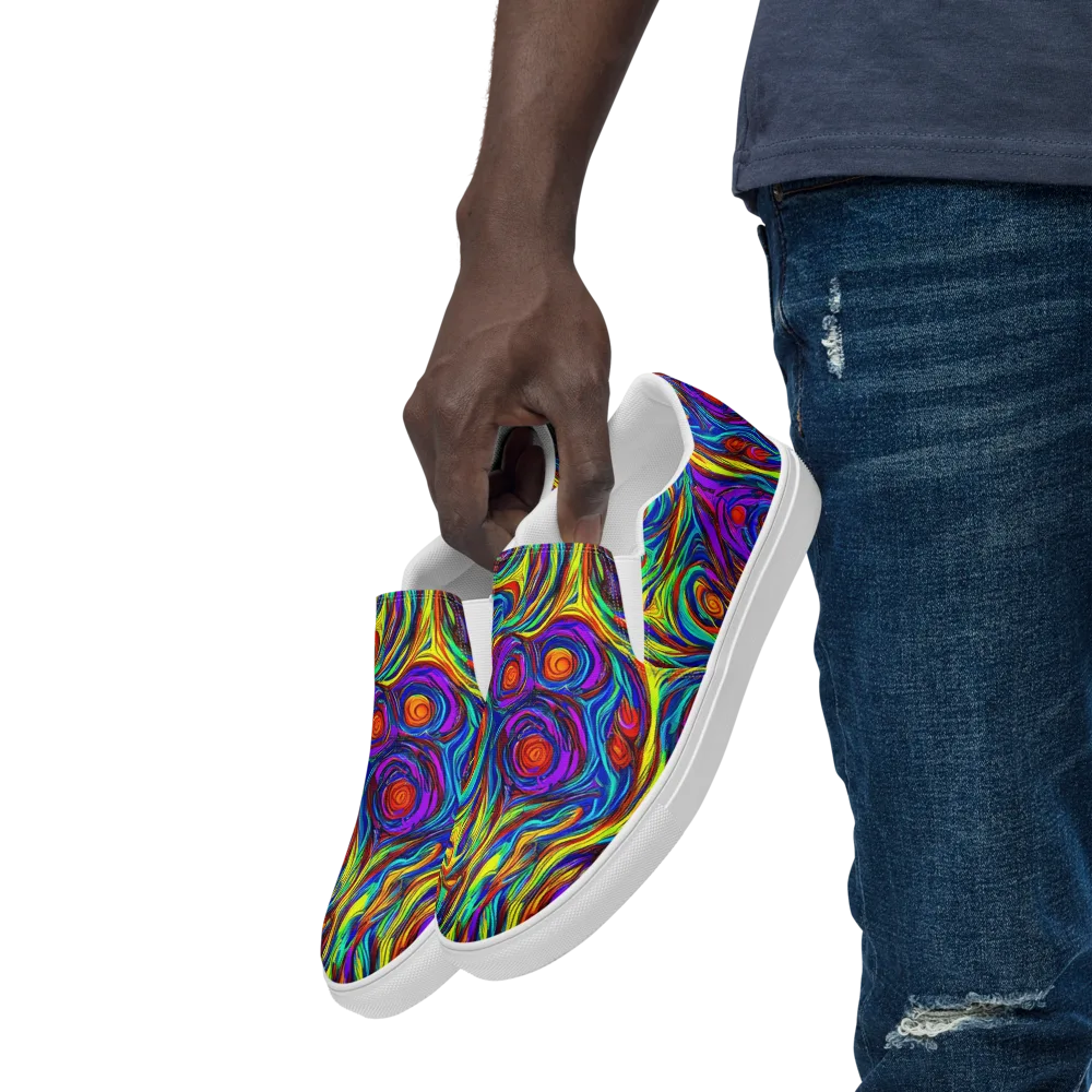 Technicolor Tempest on Men's Slip-On Canvas Shoes — Left Front