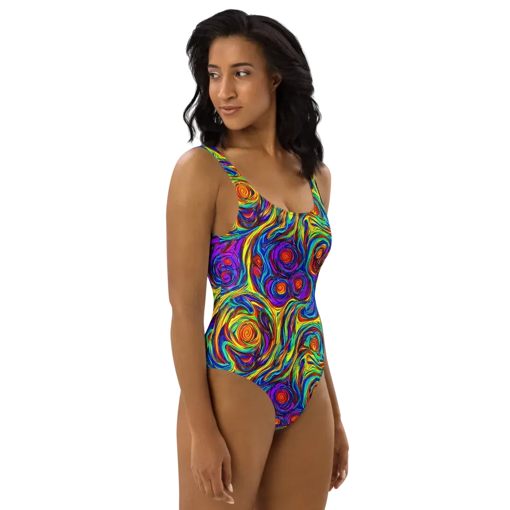 Technicolor Tempest on One-Piece Swimsuit — Right