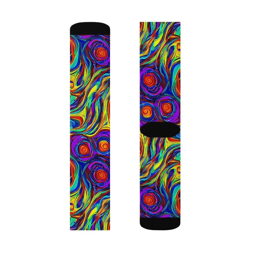 Technicolor Tempest on Socks — Right Sock