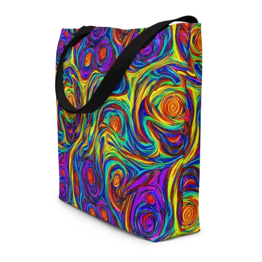 Technicolor Tempest on a Large Tote Bag W/ Pocket