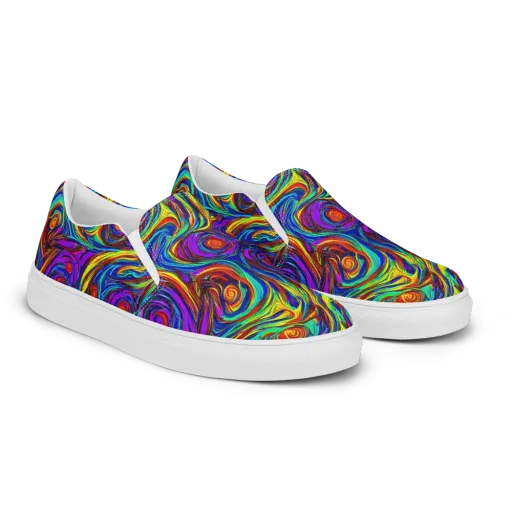 Technicolor Tempest on a Women's Slip-On Canvas Shoes