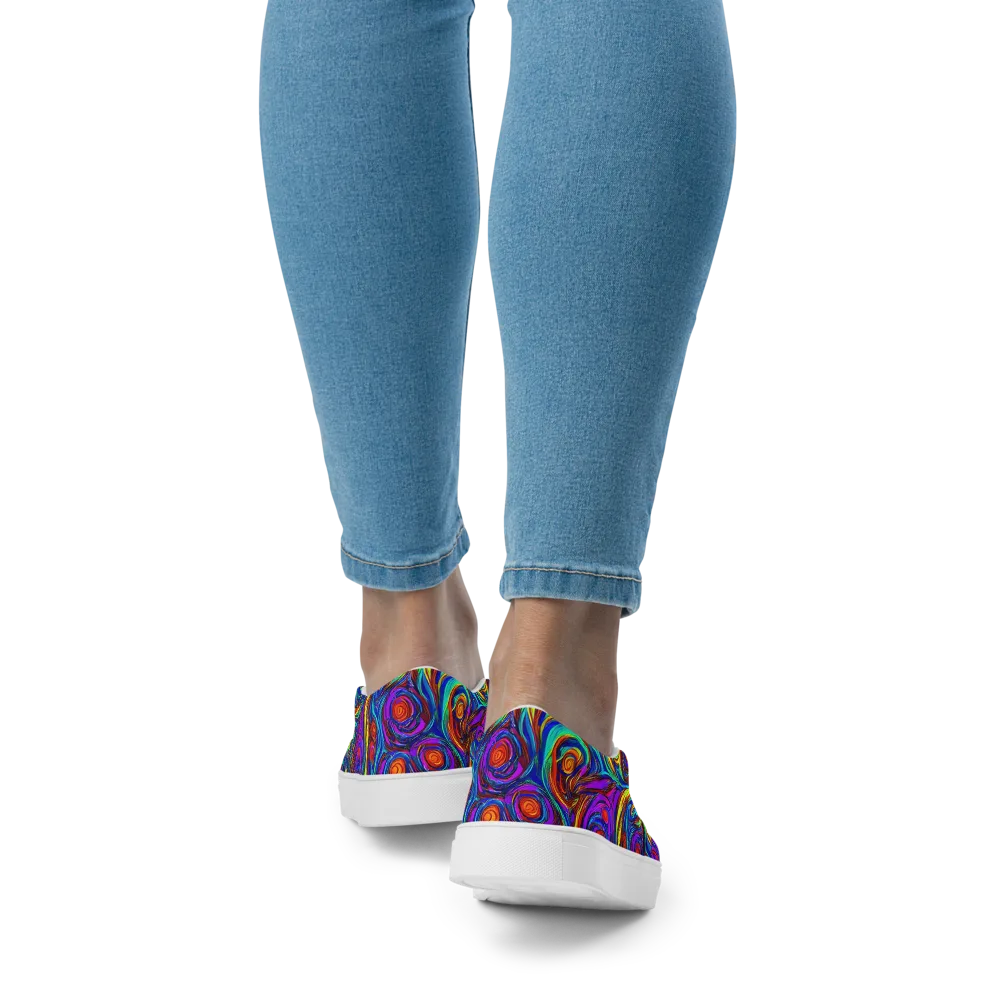 Technicolor Tempest on Women's Slip-On Canvas Shoes — Back