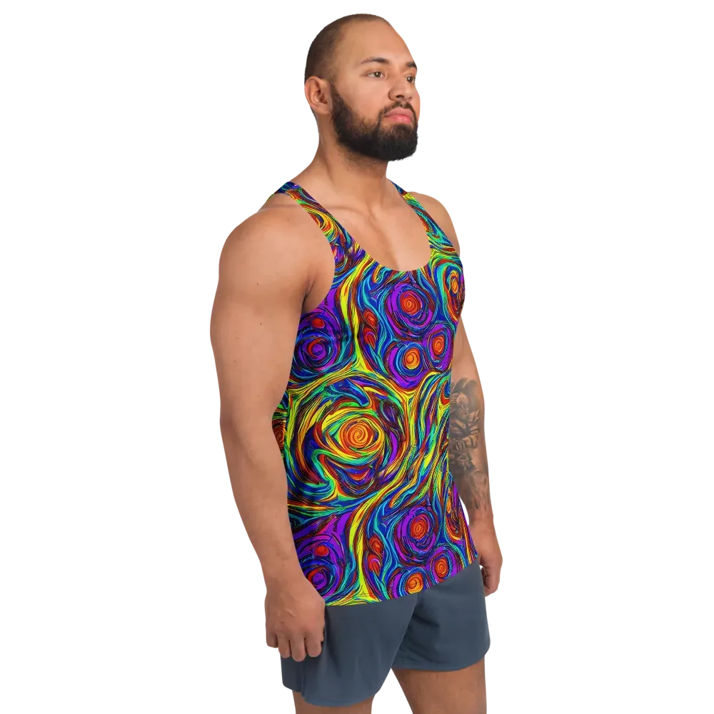 Technicolor Tempest on Men's Tank Top — Right Front