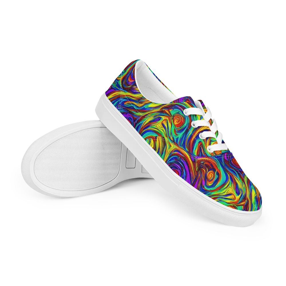 Technicolor Tempest on Men's Lace-Up Canvas Shoes — Right Front