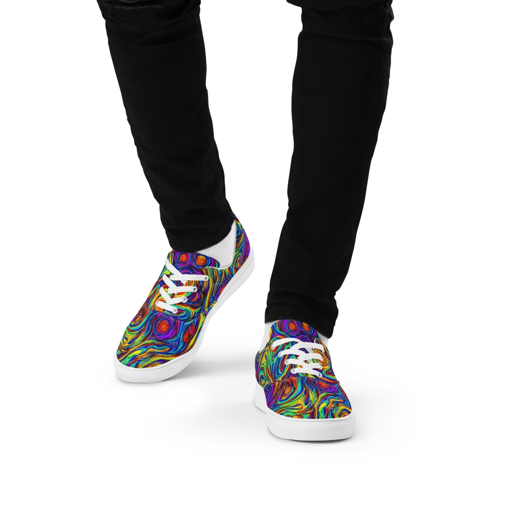 Technicolor Tempest on Men's Lace-Up Canvas Shoes — Front