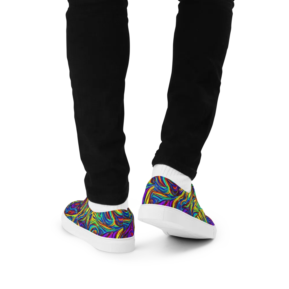 Technicolor Tempest on Men's Lace-Up Canvas Shoes — Back