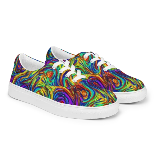 Technicolor Tempest on a Men's Lace-Up Canvas Shoes