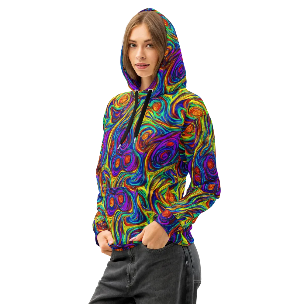 Technicolor Tempest on Cotton Hoodie — Left Front
