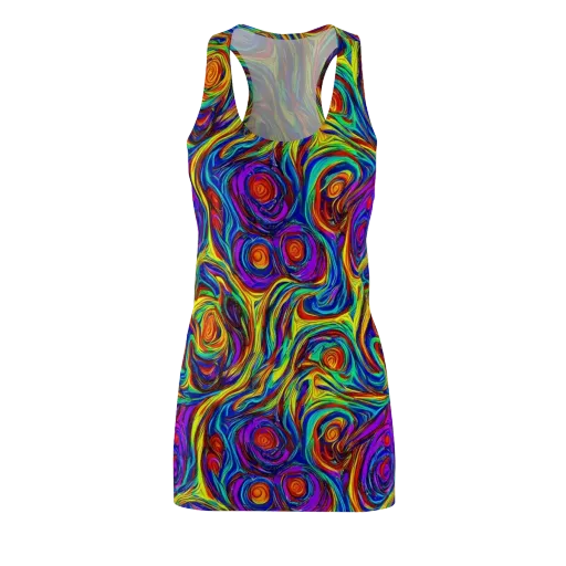 Technicolor Tempest on a Racerback Dress