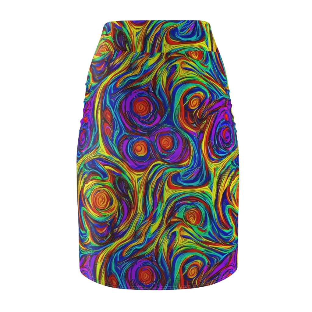 Technicolor Tempest on Pencil Skirt — Back
