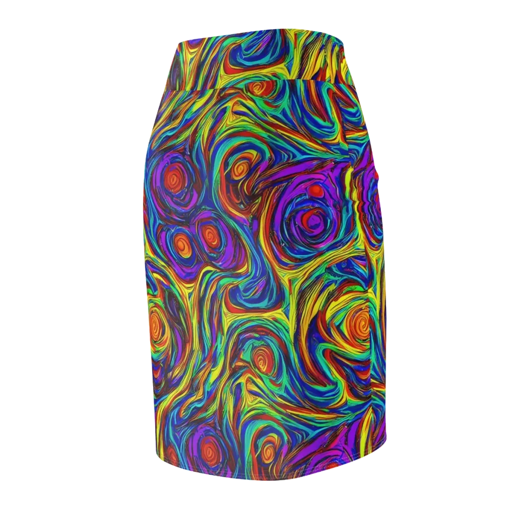 Technicolor Tempest on Pencil Skirt — Back Side