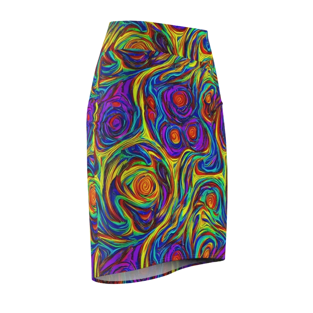 Technicolor Tempest on Pencil Skirt — Front Side