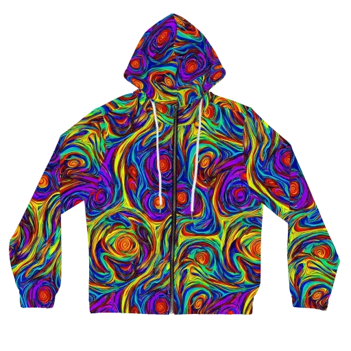 Technicolor Tempest on a Women's Full-Zip Hoodie