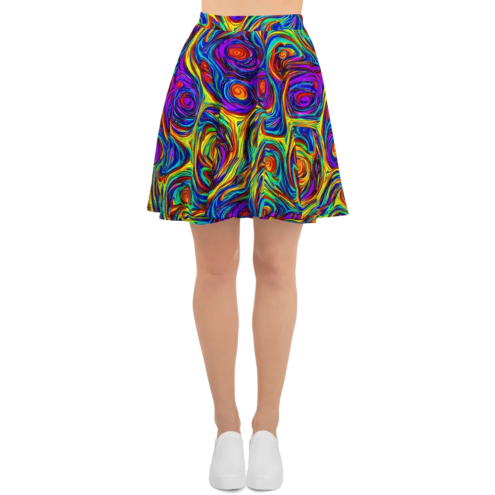 Technicolor Tempest on Skater Skirt — Front