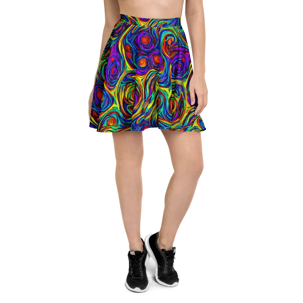 Technicolor Tempest on Skater Skirt — Front