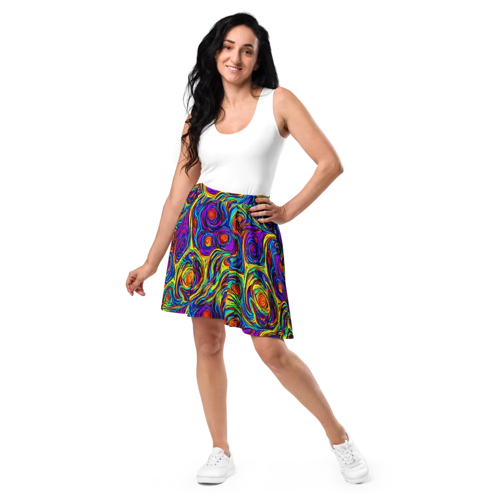 Technicolor Tempest on Skater Skirt — Front
