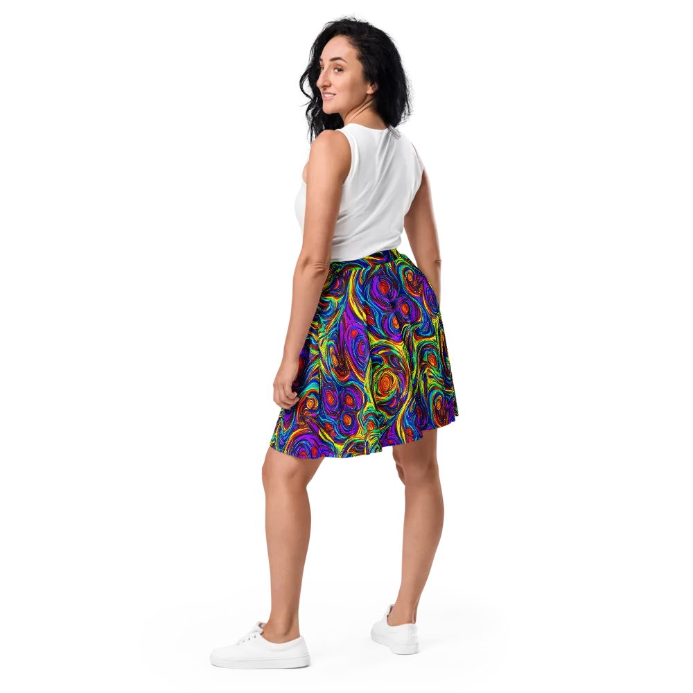 Technicolor Tempest on Skater Skirt — Back