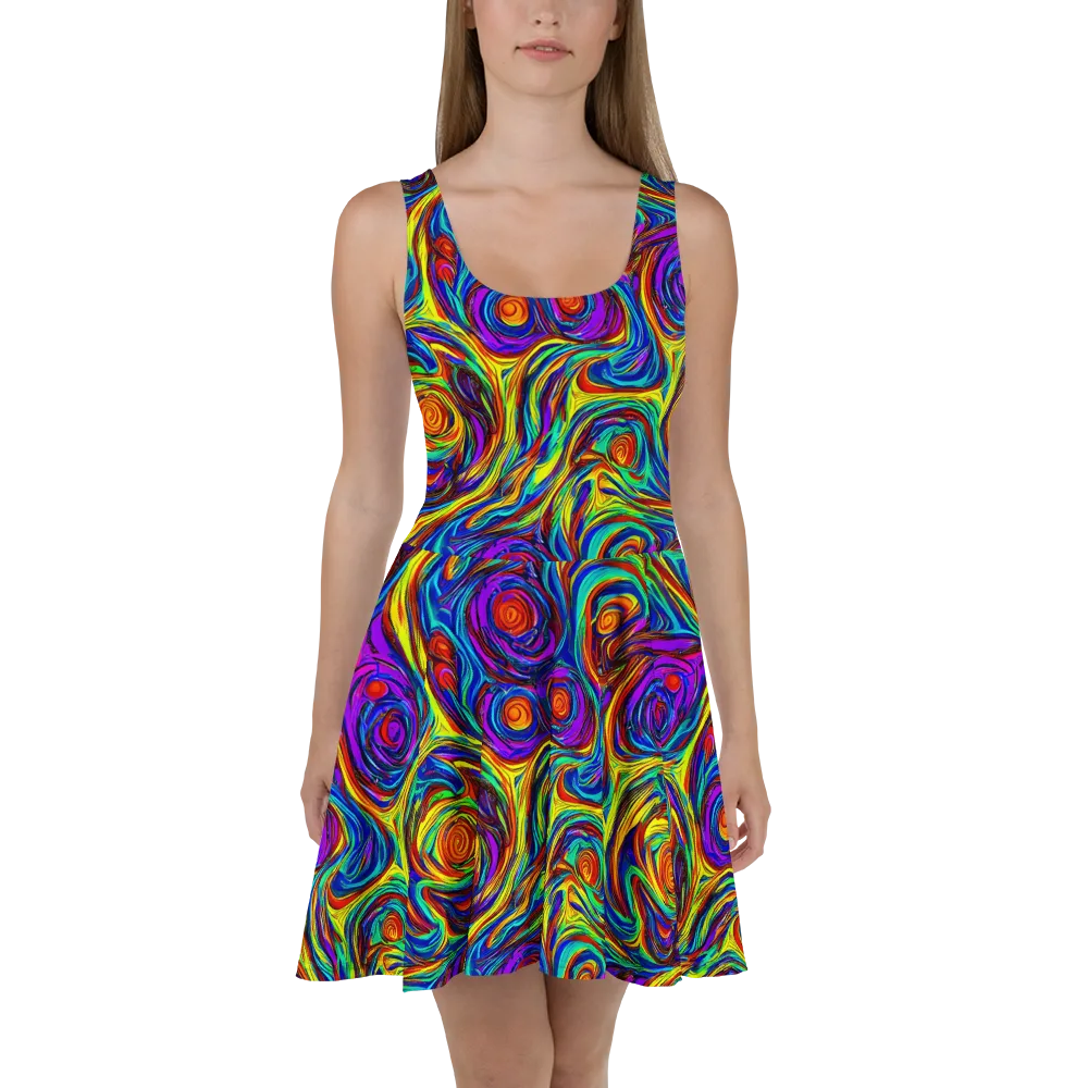Technicolor Tempest on Skater Dress — Front