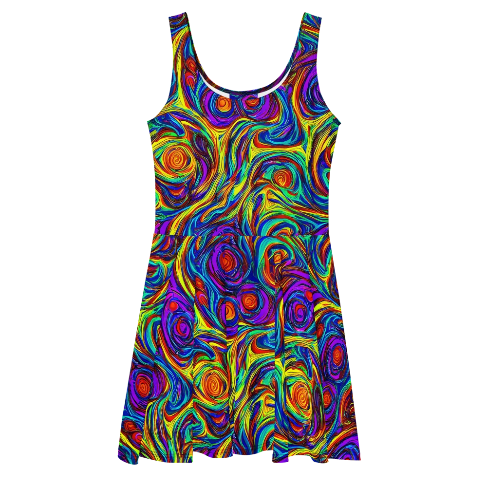 Technicolor Tempest on Skater Dress — Front