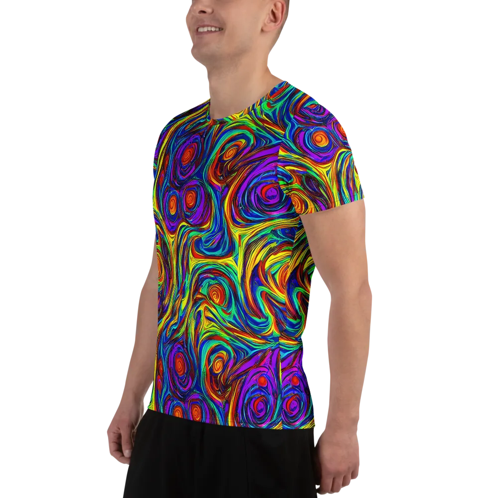 Technicolor Tempest on Men's Athletic T-Shirt — Left