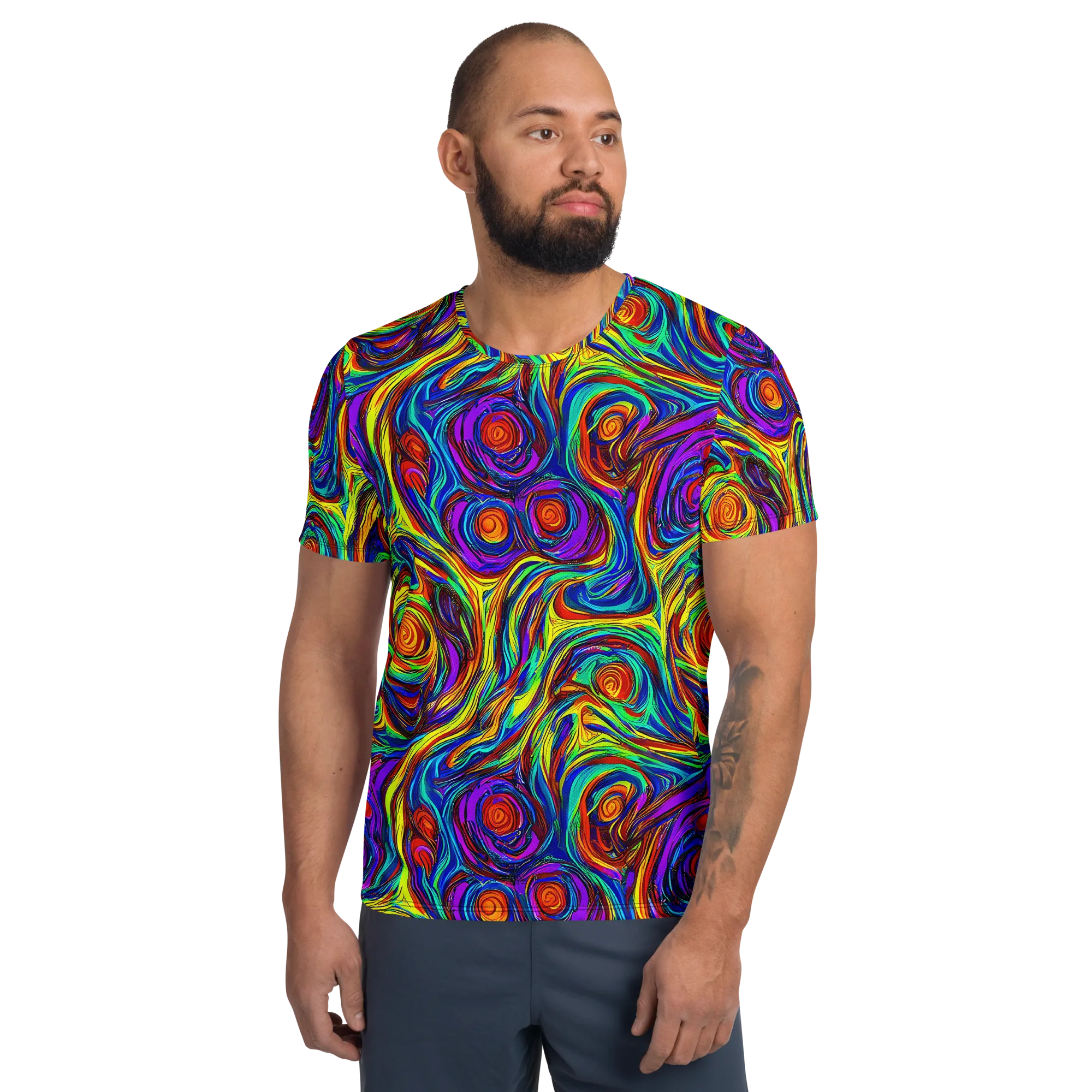 Technicolor Tempest on Men's Athletic T-Shirt — Front