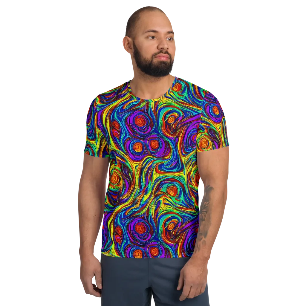 Technicolor Tempest on Men's Athletic T-Shirt — Front